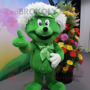 Forest Green Bouquet Of Flowers mascot costume character dressed with a Blouse and Gloves