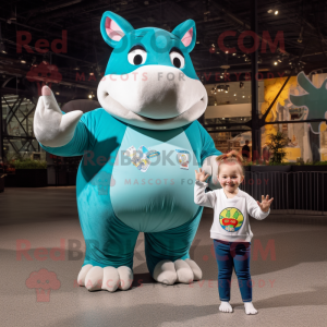 Teal Rhinoceros mascotte...