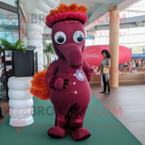 Maroon Sea Horse mascotte...