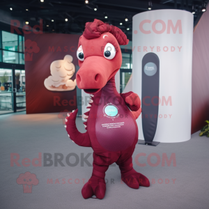 Maroon Sea Horse mascotte...