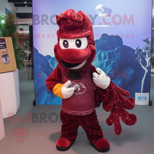 Maroon Sea Horse mascotte...