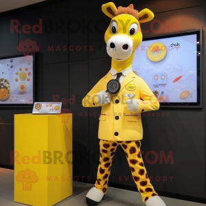 Gul giraff maskot drakt...