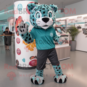 Teal Leopard mascotte...