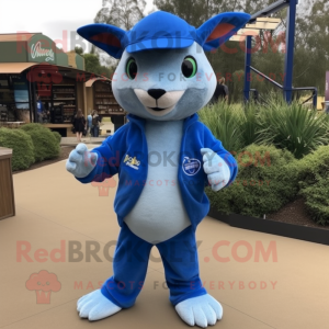 Blauwe kangoeroe mascotte...