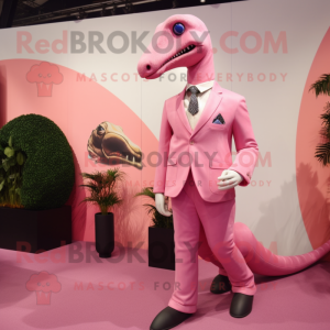 Pink Diplodocus maskot...