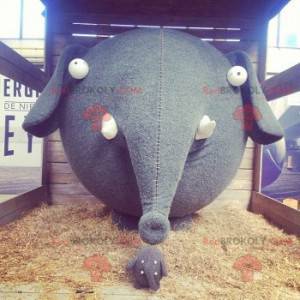 Elefant maskot med stort hoved - Redbrokoly.com