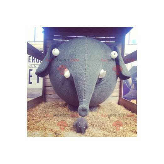 Elefant maskot med stort hoved - Redbrokoly.com