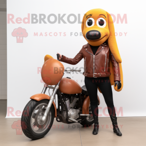 Brun Hot Dog maskot kostume...