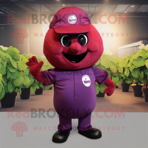 Maroon Grape maskot kostume...