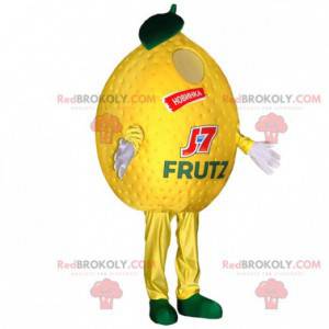Mascota gigante de limón amarillo. Mascota de fruta -