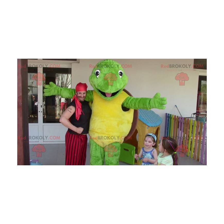 Mascotte tartaruga verde giallo e marrone - mascotte Franklin - Mascotte tartaruga verde giallo e marrone - mascotte Franklin -