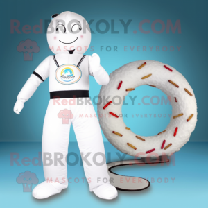 White Donut maskot kostym...