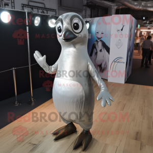 Sølv pingvin maskot kostume...