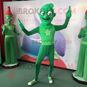 Grøn Acrobat maskot kostume...