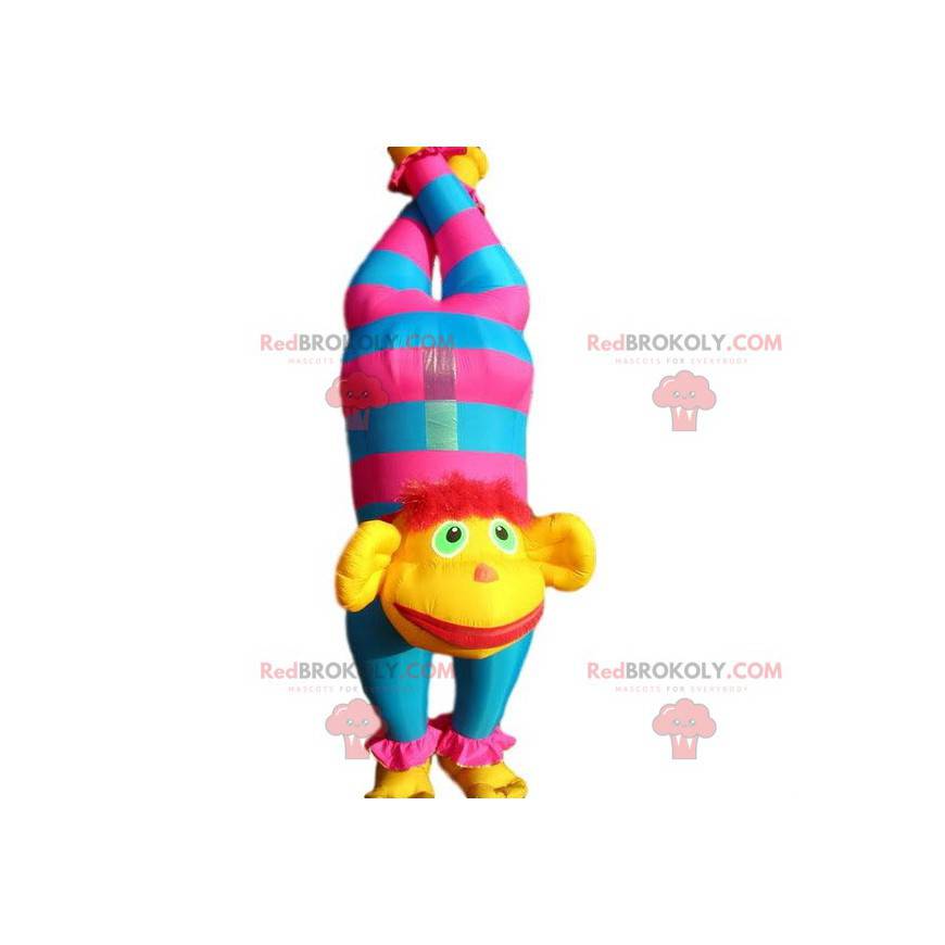 Inflatable circus monkey mascot with the head upside down -