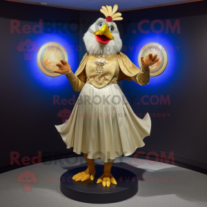 Gold Rooster maskot kostym...