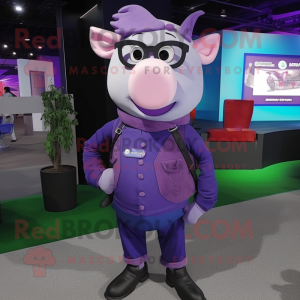 Purple Pig mascotte kostuum...