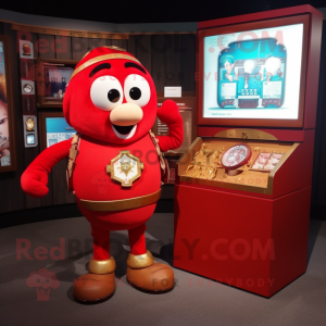 Red Treasure Chest mascotte...