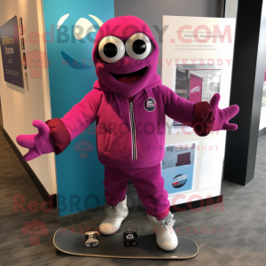 Magenta skateboard maskot...