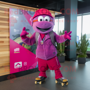 Magenta Skateboard mascotte...