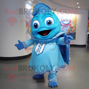 Blå Ceviche maskot kostume...