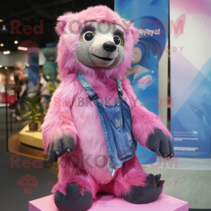 Pink Sloth Bear maskot...