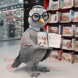 Gray Pigeon maskot kostume...