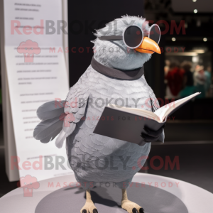 Gray Pigeon maskot kostume...