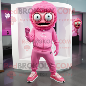 Pink Cyclops maskot kostume...