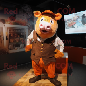 Rust Pig mascotte kostuum...