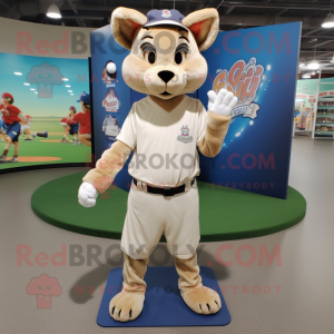 Beige Lynx maskot kostume...