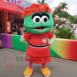 nan Fried Rice mascot costume character dressed with a Bermuda Shorts and Headbands