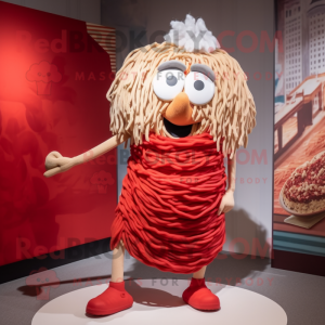 nan Spaghetti mascot costume character dressed with a Shorts and Hairpins