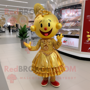 Gold Cherry maskot kostume...