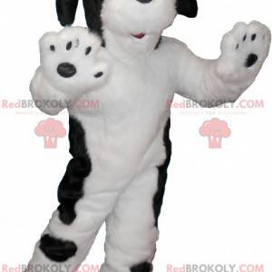 Mascotte de chien noir et blanc doux et poilu - Redbrokoly.com