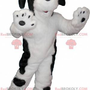 Soft and hairy black and white dog mascot - Redbrokoly.com