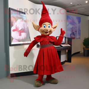 Red Elf mascotte kostuum...
