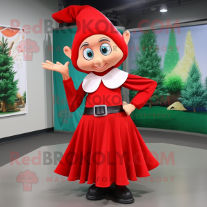 Red Elf mascotte kostuum...