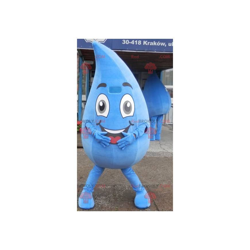 Mascotte gigante e sorridente della goccia d'acqua. Mascotte