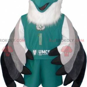 Mascotte wit groen grijs en zwart gier eagle - Redbrokoly.com