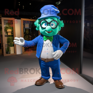Blå Leprechaun maskot...