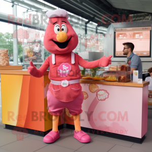 Roze Currywurst mascotte...