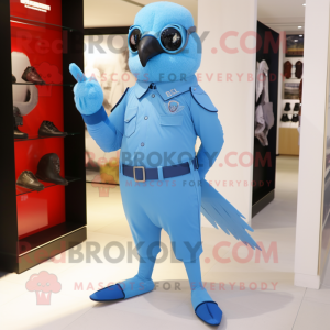 Sky Blue Hawk maskot kostym...