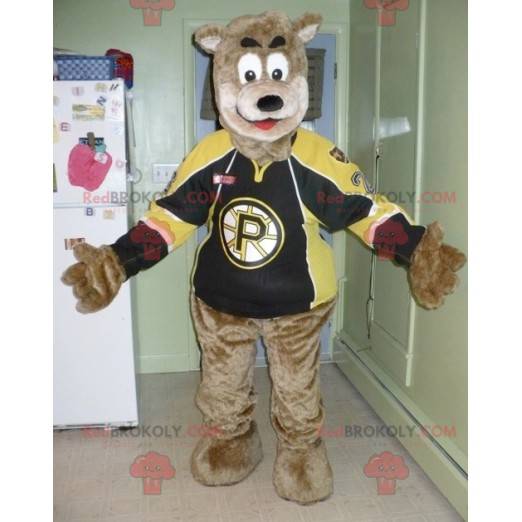 Braunbärenmaskottchen in Sportbekleidung - Redbrokoly.com