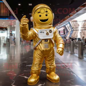 Gouden astronaut mascotte...