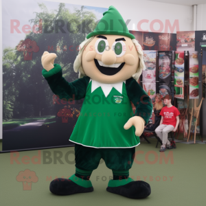 Forest Green Magician mascot costume character dressed with a Rugby Shirt and Shoe clips