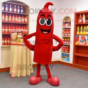 Czerwona butelka ketchupu w...