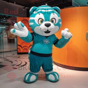 Teal Tiger mascotte kostuum...