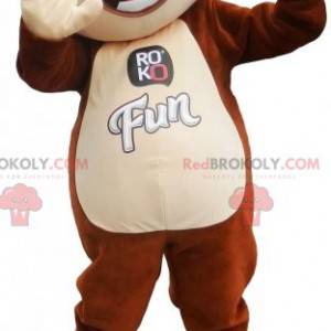 Brown and white monkey mascot with green eyes - Redbrokoly.com