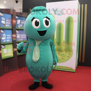 Teal groene bonen mascotte...